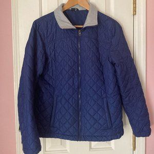 Lands End Blue Quilted Light Jacket Womens Sz M